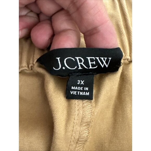 J.Crew Women's Plus 3X Pullon Wide Leg Stretch Pants Camel Tan EUC Inseam 27" - Picture 5 of 10